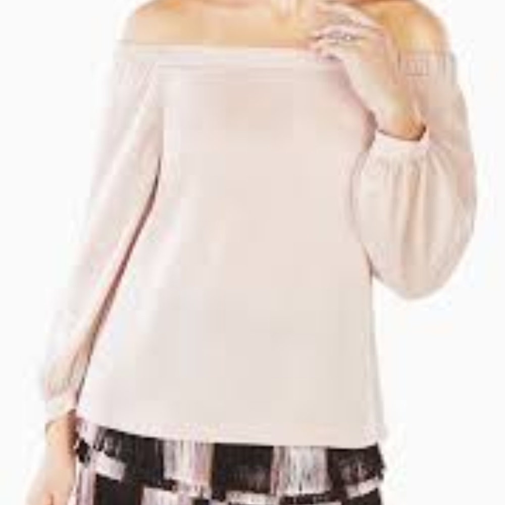BCBGMaxAzria Pink Marisol Off-The-Shoulder Top